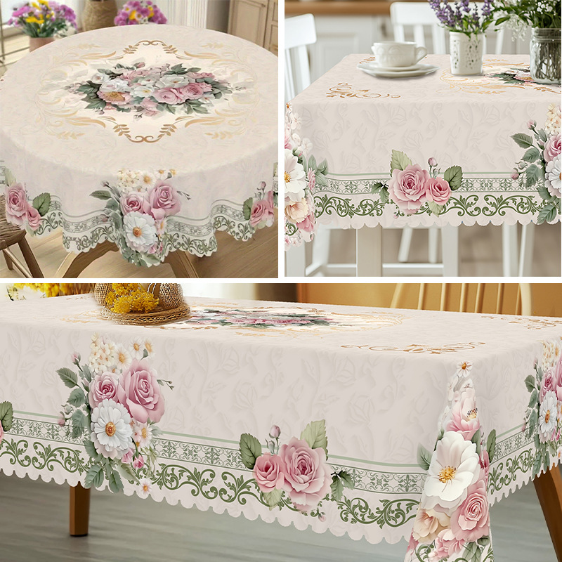 🍽️Waterproof Floral Print Tablecloth for Dining & Parties