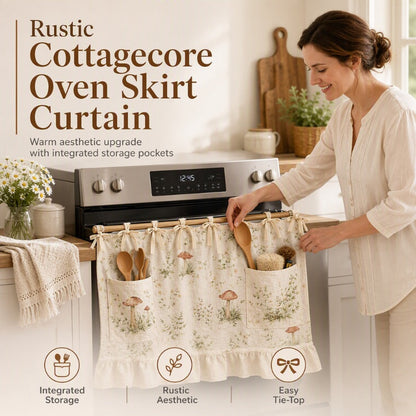 🏡 Oven skirt with practical storage pockets – Keeps your kitchen utensils tidy and adds a decorative touch to your oven