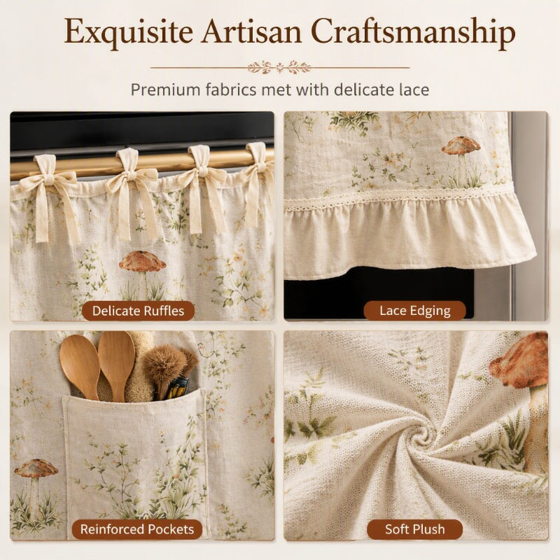 🏡 Oven skirt with practical storage pockets – Keeps your kitchen utensils tidy and adds a decorative touch to your oven