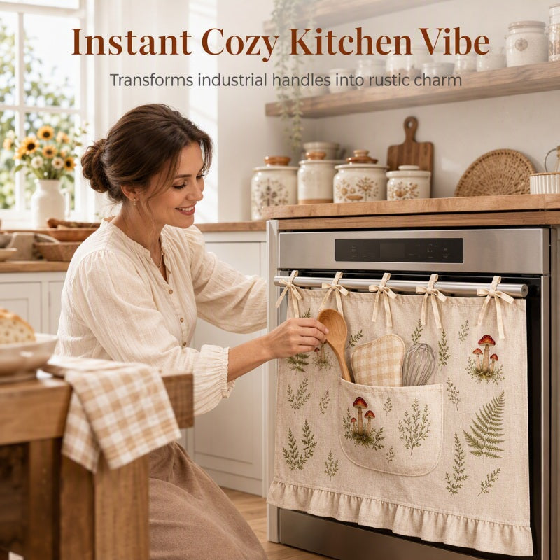 🏡 Oven skirt with practical storage pockets – Keeps your kitchen utensils tidy and adds a decorative touch to your oven