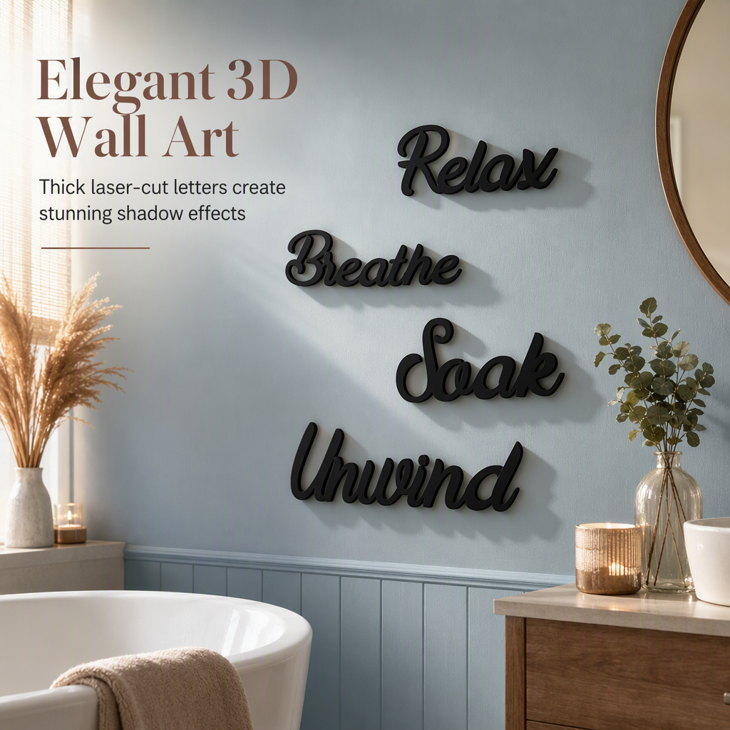 🛁4 Piece Farmhouse Bathroom Wall Decor Set🧱