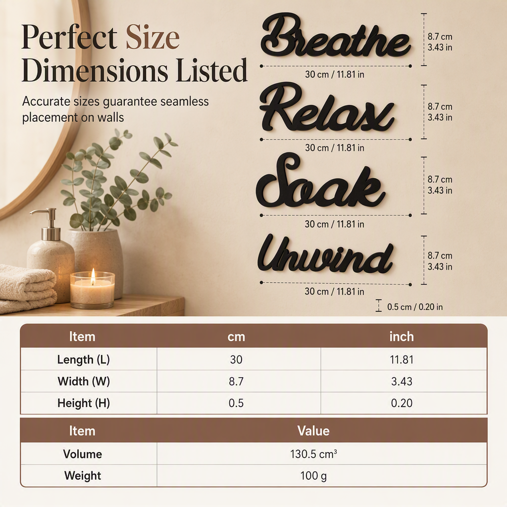 🛁4 Piece Farmhouse Bathroom Wall Decor Set🧱