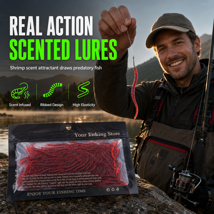 🎣Simulation Earthworm Soft Fishing Lures – Scented, Lifelike, Durable 🌊