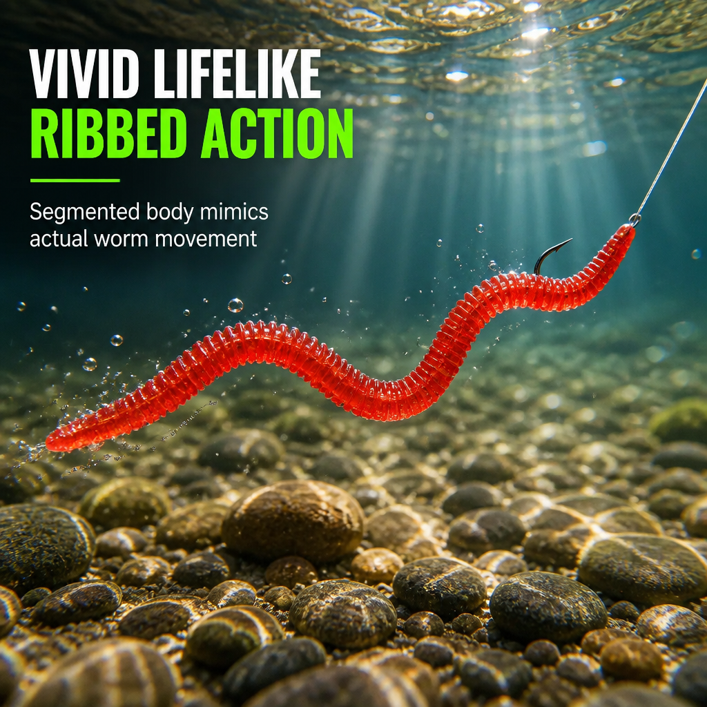 🎣Simulation Earthworm Soft Fishing Lures – Scented, Lifelike, Durable 🌊