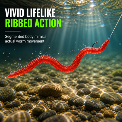 🎣Simulation Earthworm Soft Fishing Lures – Scented, Lifelike, Durable 🌊