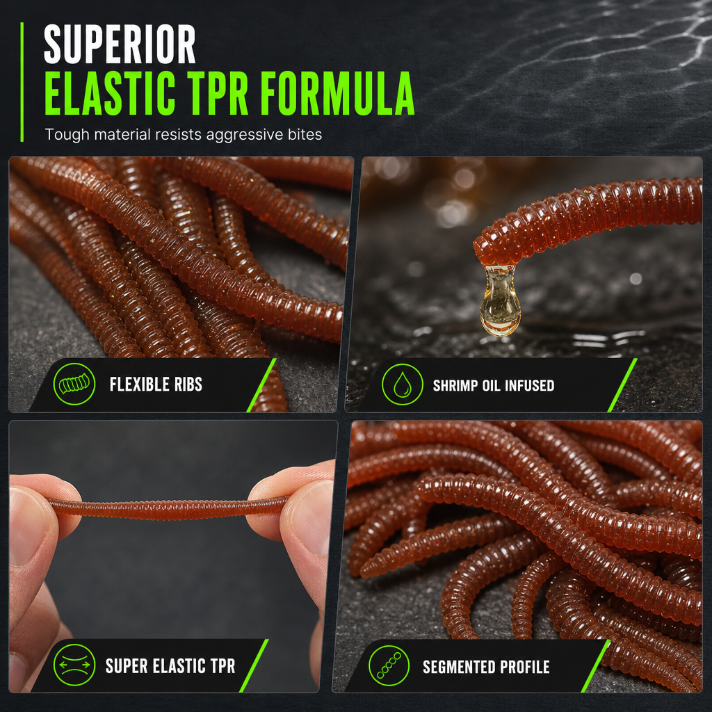 🎣Simulation Earthworm Soft Fishing Lures – Scented, Lifelike, Durable 🌊