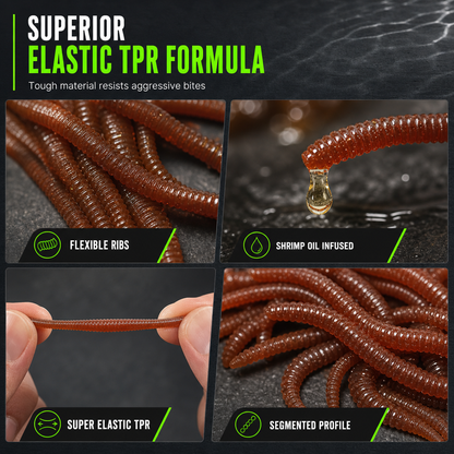 🎣Simulation Earthworm Soft Fishing Lures – Scented, Lifelike, Durable 🌊