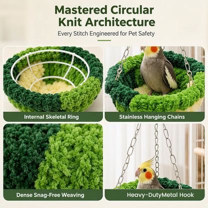 🐦Warm Winter Bird Hanging Hammock – 🧶Cozy, Soft, Cage Decor ✨