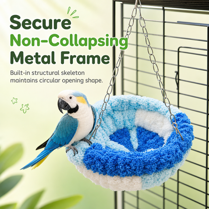 🐦Warm Winter Bird Hanging Hammock – 🧶Cozy, Soft, Cage Decor ✨
