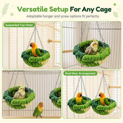 🐦Warm Winter Bird Hanging Hammock – 🧶Cozy, Soft, Cage Decor ✨