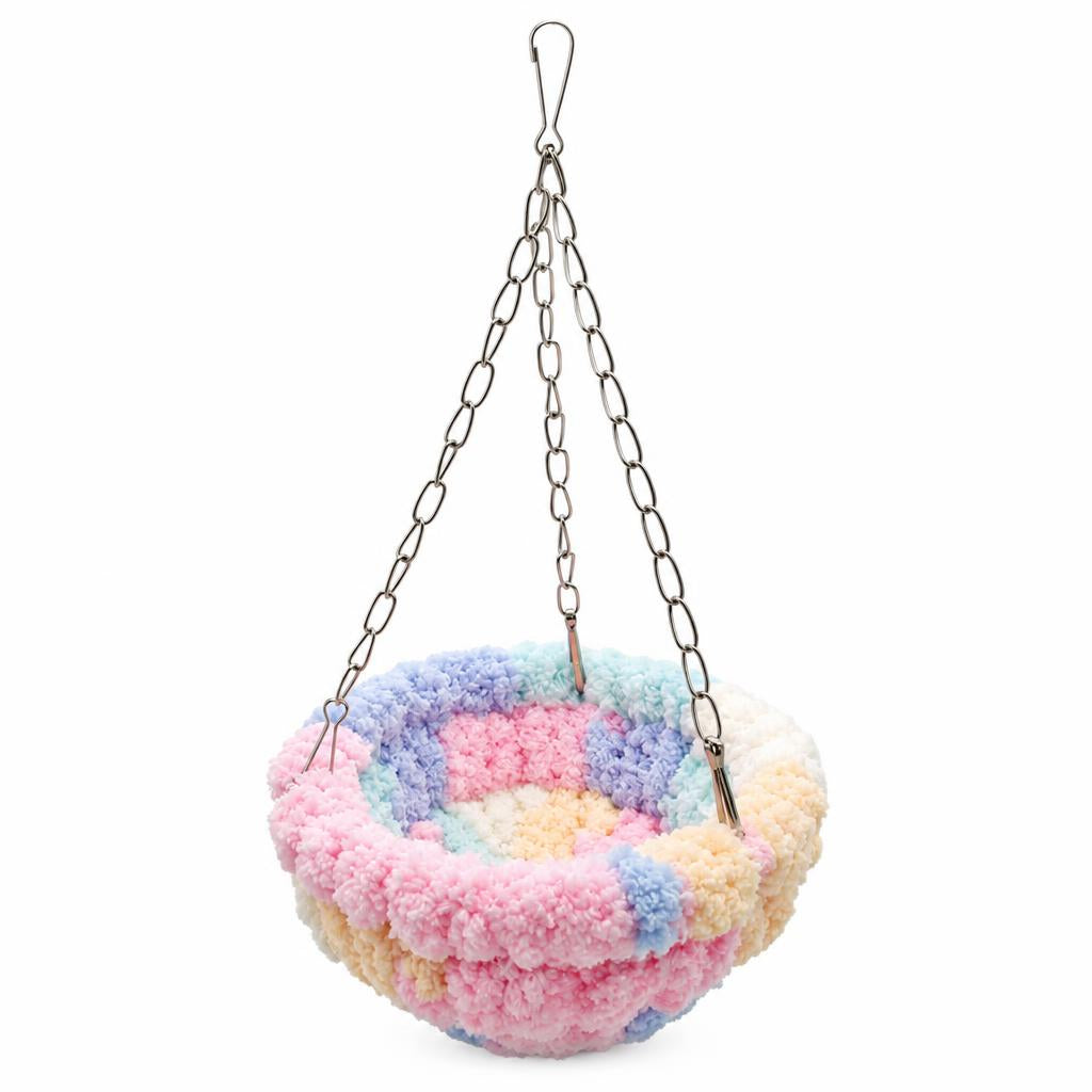 🐦Warm Winter Bird Hanging Hammock – 🧶Cozy, Soft, Cage Decor ✨