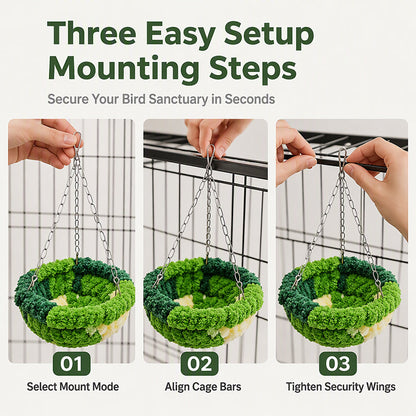 🐦Warm Winter Bird Hanging Hammock – 🧶Cozy, Soft, Cage Decor ✨