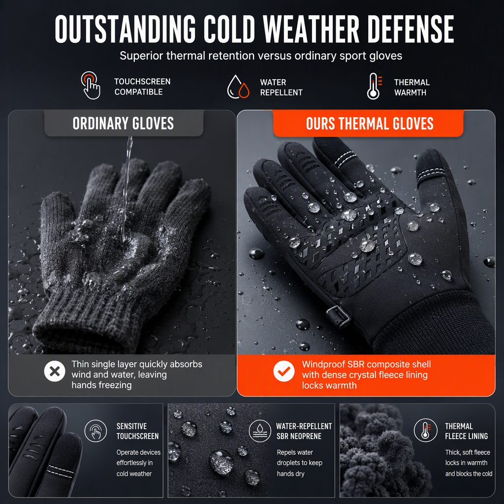 🧤 High-quality Thermal Gloves – ❄️Warm, Touchscreen, Non-slip ✨