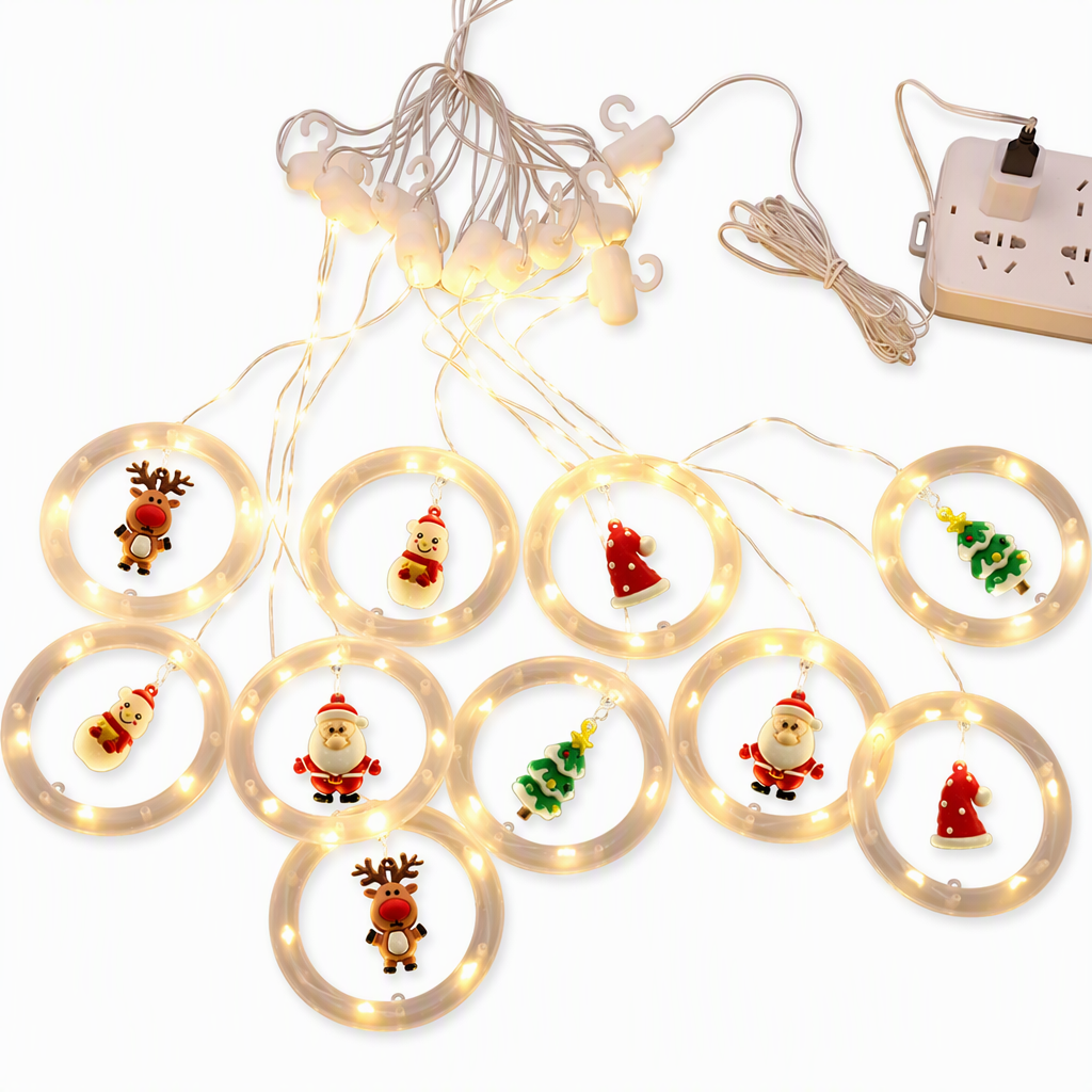 🎄Christmas Curtain Lights – Remote Control & 8 Lighting Modes for Cozy Holiday Windows ✨🎁