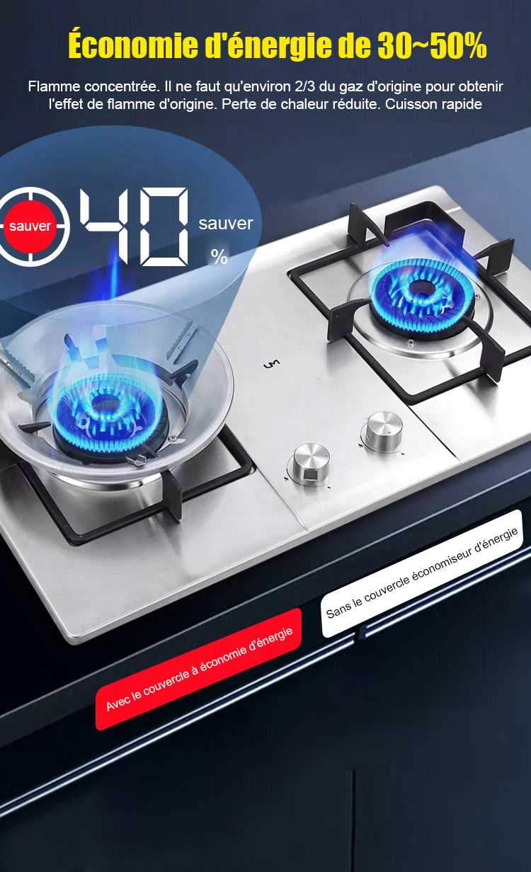 Energisparande filt till gasspis för hushållsbruk