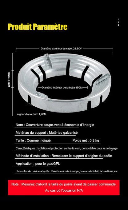 Energisparande filt till gasspis för hushållsbruk