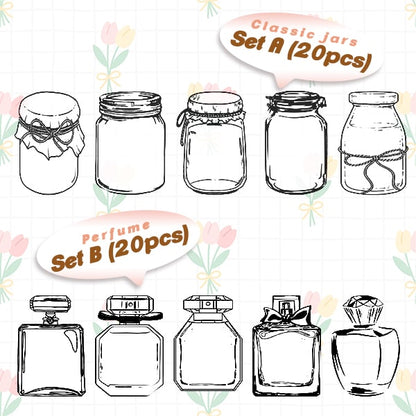 Lättpressad bokmärkesset med torkade blommor (20 st)