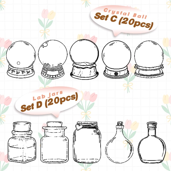 Lättpressad bokmärkesset med torkade blommor (20 st)