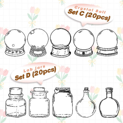 Lättpressad bokmärkesset med torkade blommor (20 st)