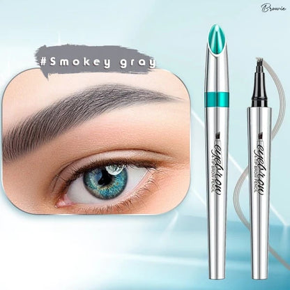 Vattentät 3D Eyebrow Pencil Microblading Tattoo Pen med 4 tänder